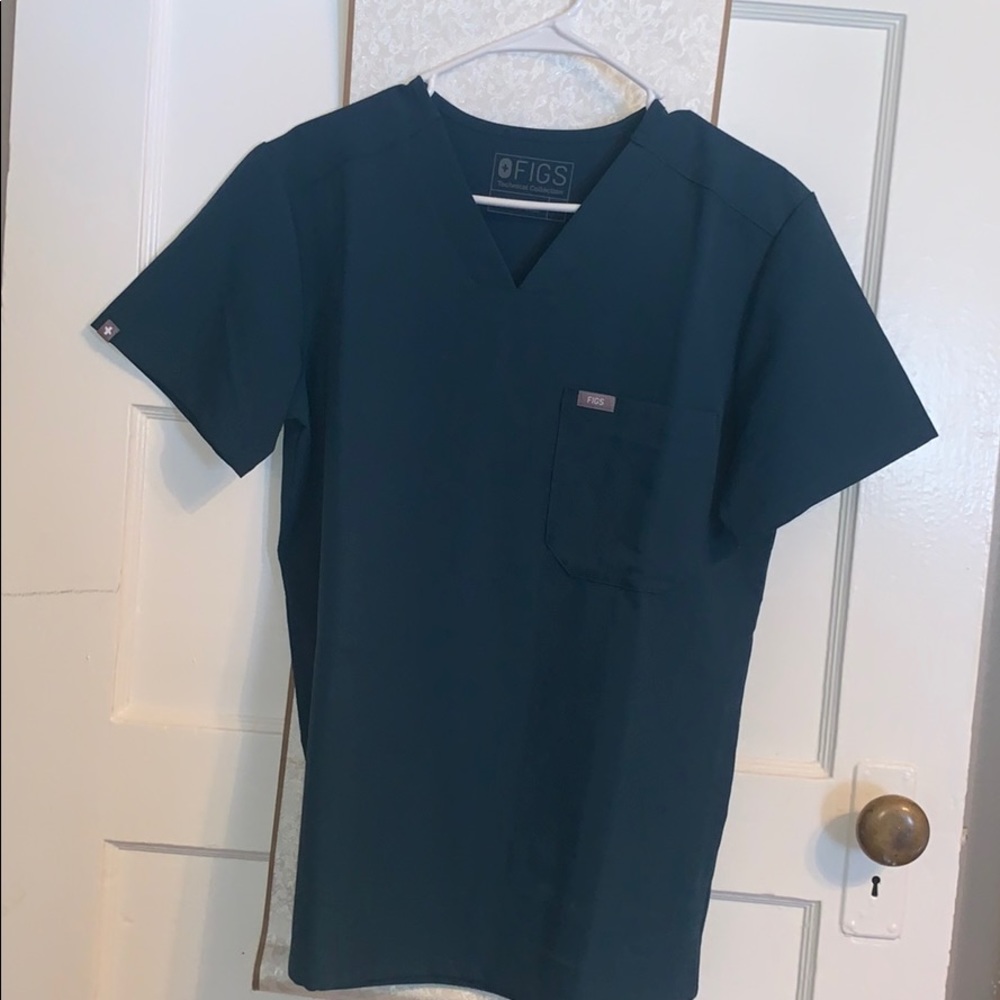 Figs Caribbean Blue 3 Pocket Scrub Top - Men’s